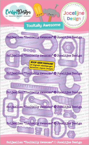 Preview: Carlijn Design - Stanzschablone "Tooltally Awesome by Jocelijne Design" Dies