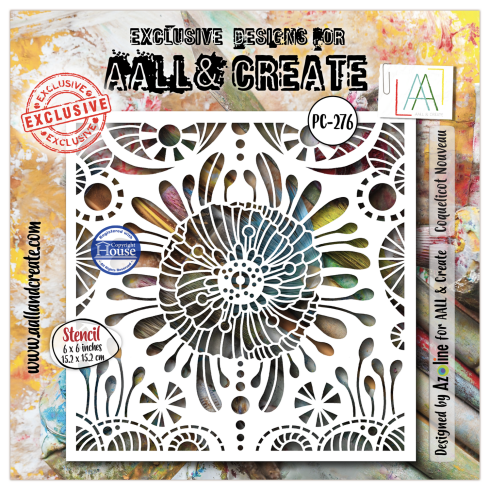 AALL and Create - Schablone 6x6 Inch "Coquelicot Nouveau "Stencil by Azoline
