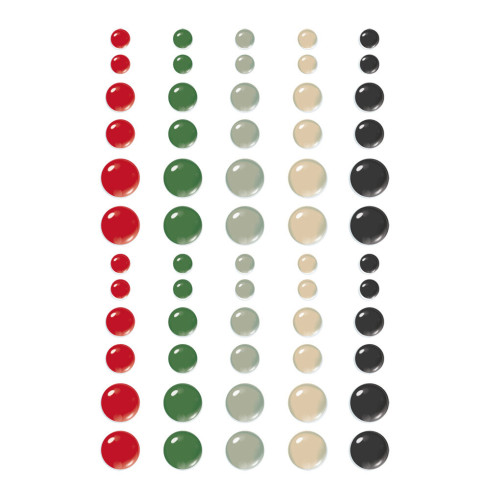 Preview: Simple Stories - Glossy Enamel Dots "Simple Vintage Old-Fashioned Christmas" 60 Stück