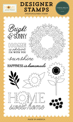 Preview: Carta Bella - Stempelset "Floral Wreath" Clear Stamps - Home Sweet Home