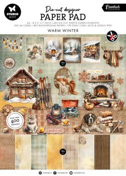 Preview: Studio Light - Stanzpapierbblock "Warm Winter" Die Cut Paper Pad A4 - 28 Bogen
