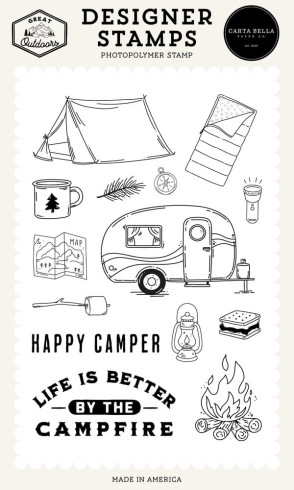 Preview: Carta Bella - Stempelset "Camping Icons" Clear Stamps - Great Outdoors