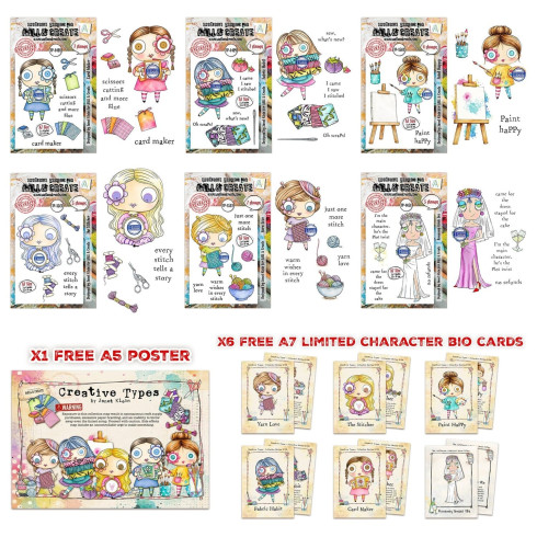 AALL and Create - Stempel Bundle "Creative Types" A5 Clear Stamps