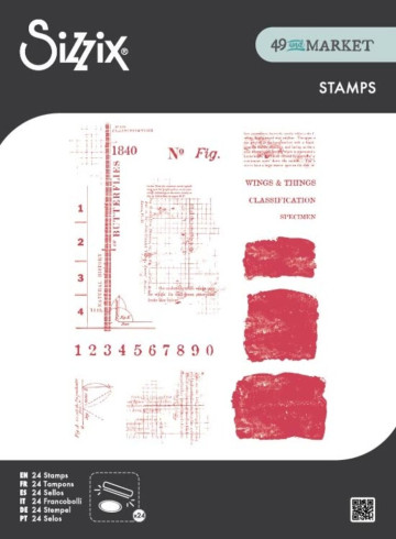 Preview: Sizzix - Stempelset "Wings & Things" Clear Stamps Design by 49 & Market