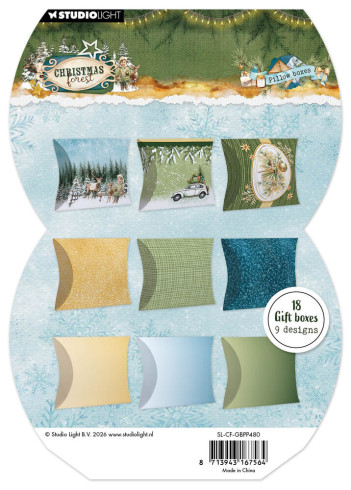 Preview: Studio Light - Papierblock für Geschenkboxen A5 "Pillow Boxes" Christmas Forest Gift Box Paper Pad - 18 Bogen