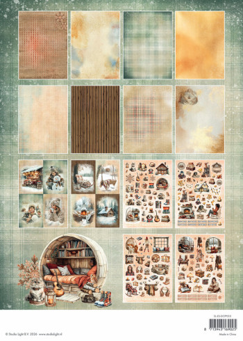 Preview: Studio Light - Stanzpapierbblock "Warm Winter" Die Cut Paper Pad A4 - 28 Bogen