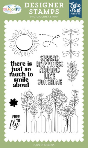 Preview: Echo Park - Stempelset "Free To Fly" Clear Stamps - Dragonfly