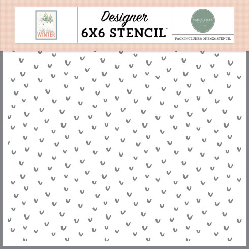Carta Bella - Schablone 6x6 Inch "Frozen Flutter" Stencil - Silly Goose Winter