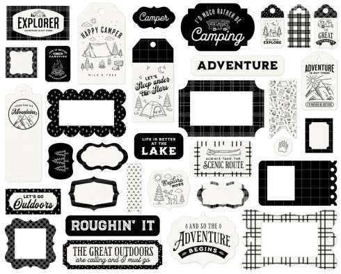 Preview: Carta Bella - Stanzteile & Anhänger "Great Outdoors" Ephemera Frames & Tags