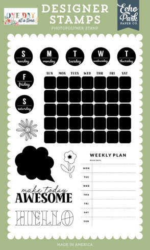 Preview: Echo Park - Stempelset "Weekly Plan" Clear Stamps - One Day At A Time
