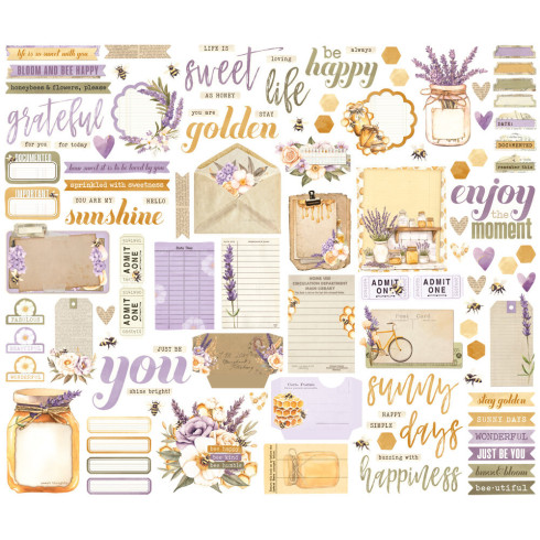 Preview: Simple Stories - Stanzteile "Simple Vintage Lavender Fields Journal" Bits & Pieces