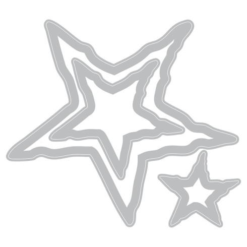 Preview: Sizzix - Schablone & Stanzen "Script Layering Stars" Stencil & Framelits Die - by Vicki Boutin