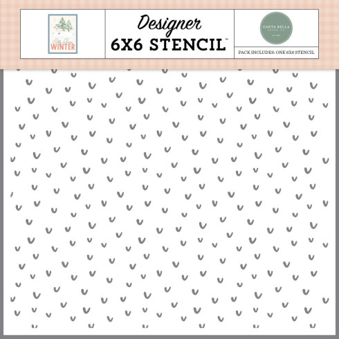 Preview: Carta Bella - Schablone 6x6 Inch "Frozen Flutter" Stencil - Silly Goose Winter