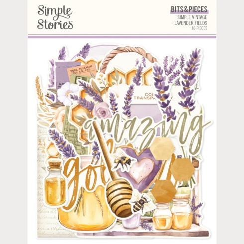 Simple Stories - Stanzteile "Simple Vintage Lavender Fields" Bits & Pieces