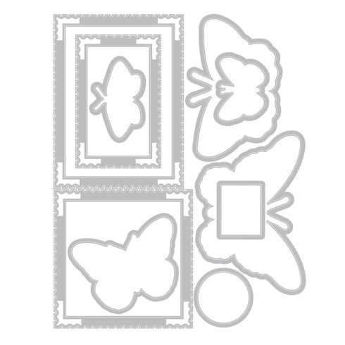 Preview: Sizzix - Stanzschablone & Stempelset "Postage Wings" Thinlits Craft Dies & Clear Stamps by by 49 & Market