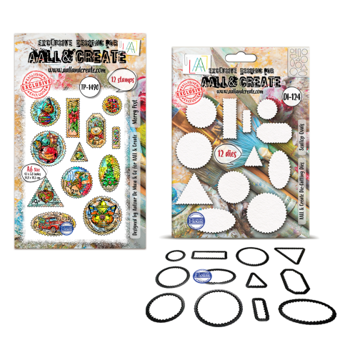 AALL and Create - Stempel & Stanzen Set "Christmas Ovals" Clear Stamps & Cutting Dies