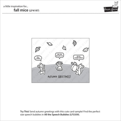 Preview: Lawn Fawn - Stempelset "Fall Mice" Clear Stamp