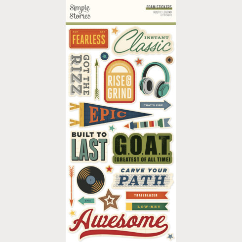 Simple Stories - Aufkleber "Rustic Legend" Foam Sticker
