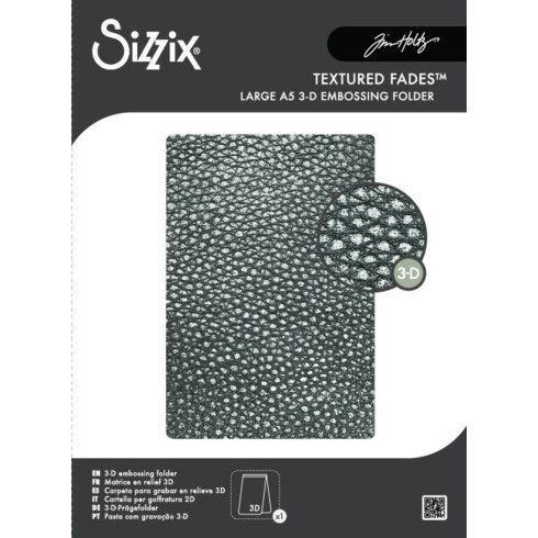 Sizzix - 3D Prägefolder "Cracked Leather" Embossing Folder Design by Tim Holtz