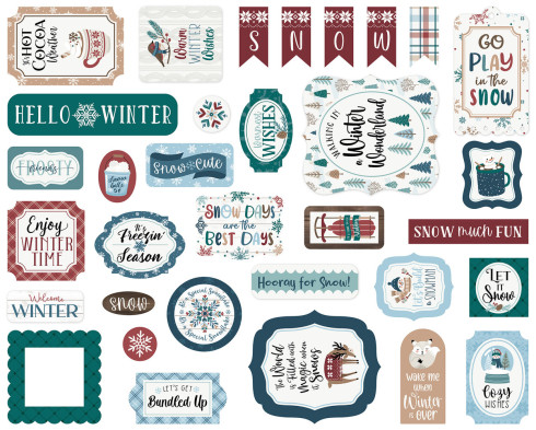 Preview: Echo Park - Stanzteile "Wonderful Winter Days" Ephemera