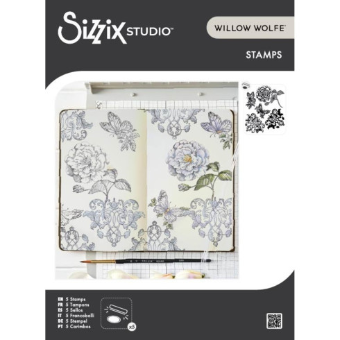 Sizzix - Stempelset "Ornamental Butterflies" Clear Stamps Design by Willow Wolfe