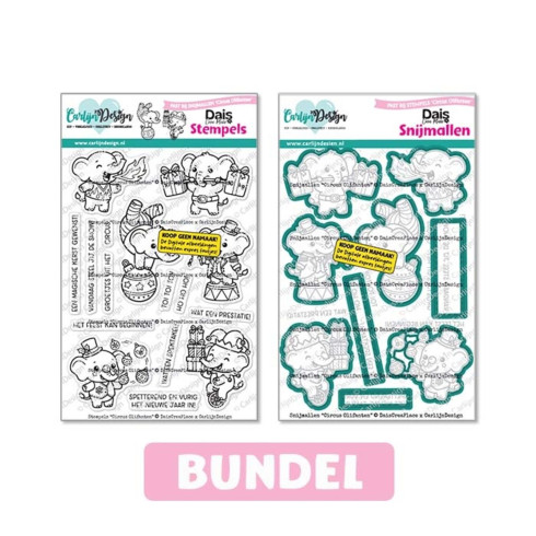 Carlijn Design - Bundel "Circus Olifanten" Stempel & Stanzschablone