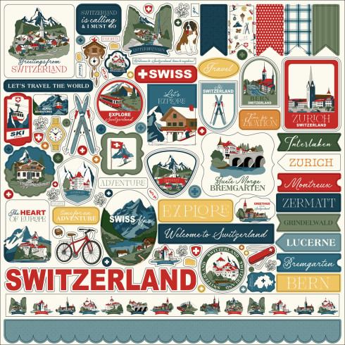 Carta Bella - Aufkleber "Switzerland" Element Stickers