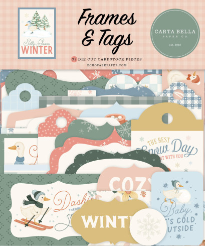 Preview: Carta Bella - Stanzteile & Anhänger "Silly Goose Winter" Ephemera Frames & Tags