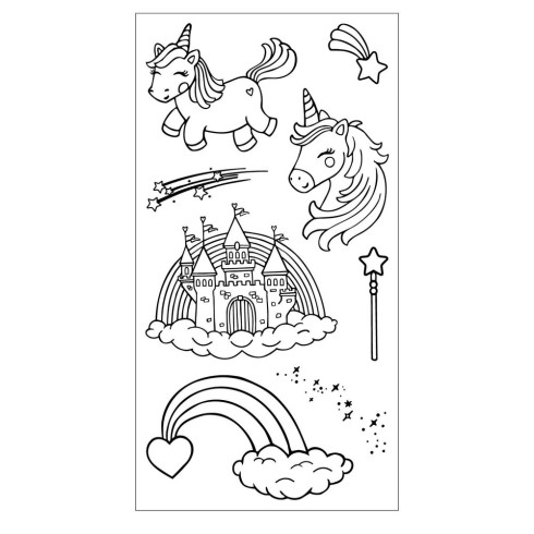 Sizzix - Stempelset & Stanzschablone "Unicorns and Rainbows" Kid Create Clear Stamps Set & Framelits Die