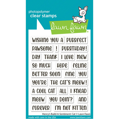 Lawn Fawn - Stempelset "Henry's Build-A-Sentiment Cat" Clear Stamp