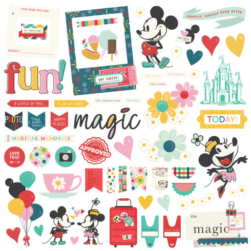 Preview: Simple Stories - Aufkleber "Say Cheese Happiest Place 12x12 Inch" Chipboard Pieces