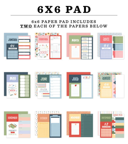 Preview: Echo Park - Designpapier "One Day At A Time" Paper Pack 6x6 Inch - 24 Bogen