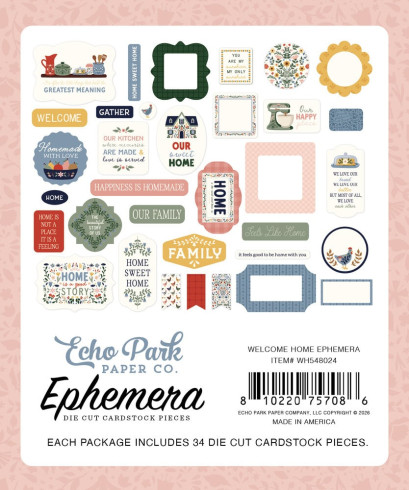 Preview: Echo Park - Stanzteile "Welcome Home" Ephemera