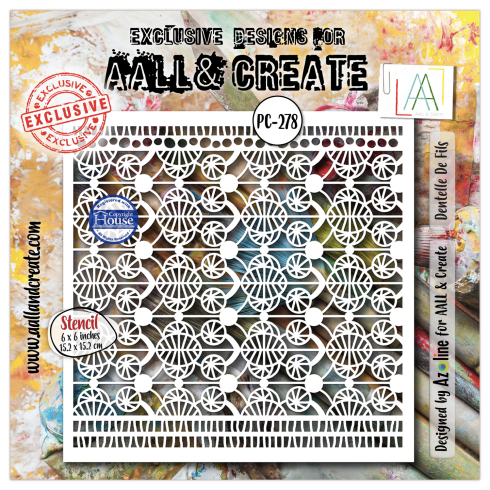 AALL and Create - Schablone 6x6 Inch "Dentelle De Fils "Stencil by Azoline