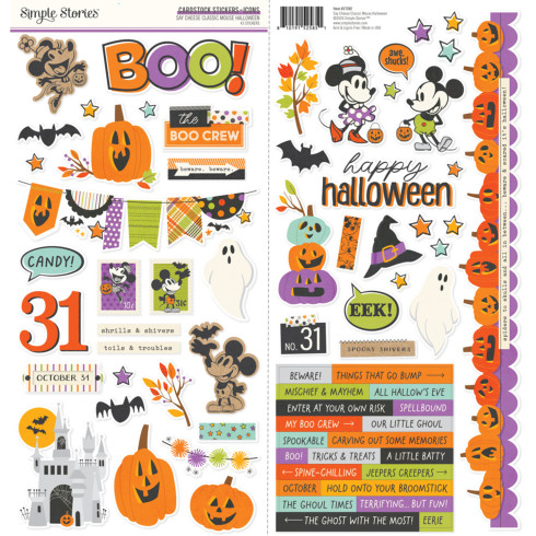 Simple Stories - Aufkleber "Say Cheese Classic Mouse Halloween" Cardstock Sticker Icons