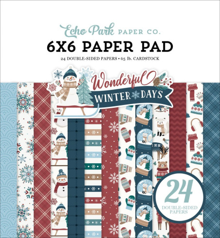 Preview: Echo Park - Designpapier "Wonderful Winter Days" Paper Pack 6x6 Inch - 24 Bogen