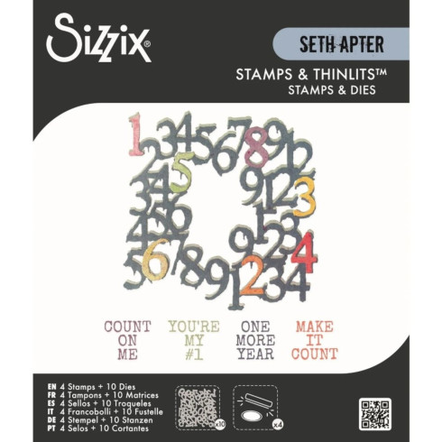 Sizzix - Stanzschablone & Stempelset "Stamps Recount" Thinlits Craft Dies & Clear Stamps by by Seth Apter