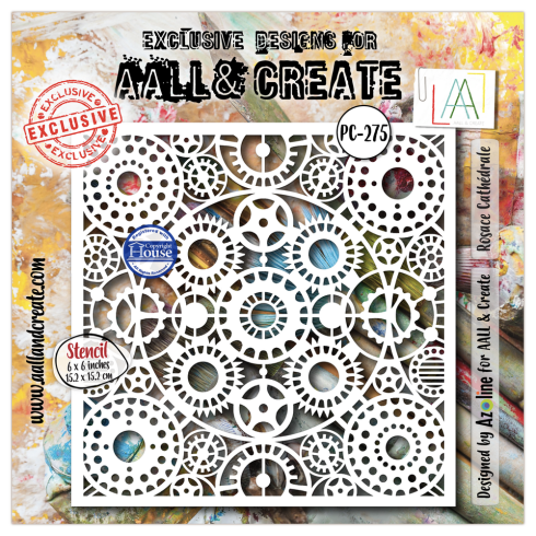 Preview: AALL and Create - Schablone 6x6 Inch "Rosace Cathédrale "Stencil by Azoline