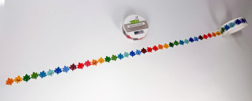 Preview: Lawn Fawn - Washi Tape "Happy Leaves" 15 mm breit × 10 m lang