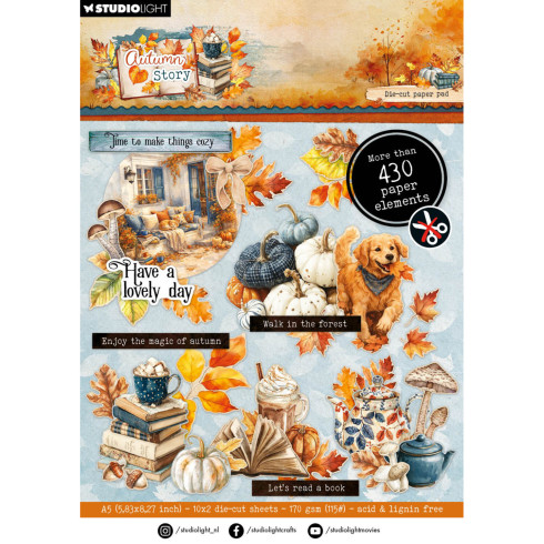 Studio Light - Stanzpapierbblock "Autumn Story " Die Cut Paper Pad A5 - 20 Bogen