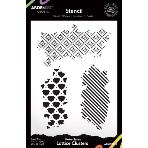 Arden Creative Studio - Schablone 6x8 Inch "Lattice Clusters" by Katie Pertiet Stencil