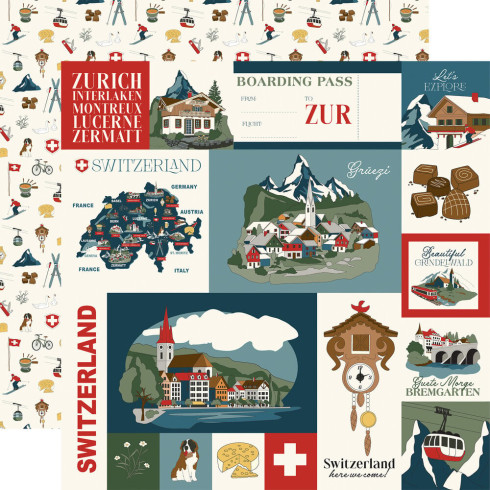 Carta Bella - Designpapier "Switzerland" Collection Kit 12x12 Inch - 12 Bogen