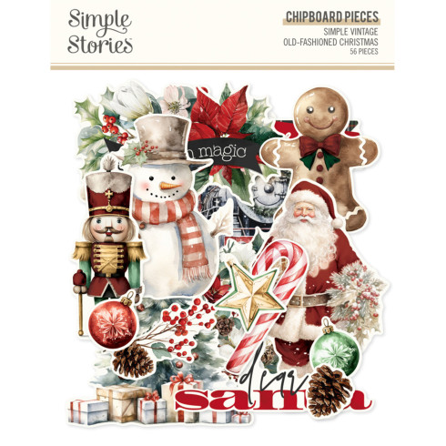 Simple Stories - Aufkleber "Simple Vintage Old-Fashioned Christmas" Chipboard Pieces