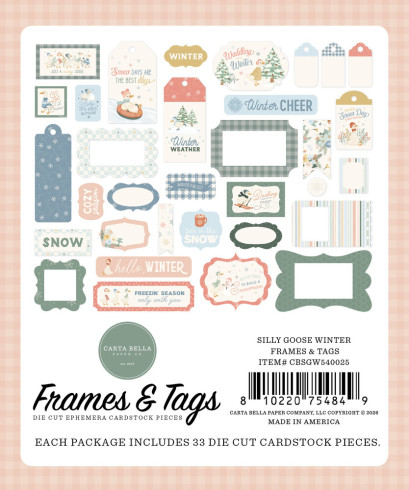 Preview: Carta Bella - Stanzteile & Anhänger "Silly Goose Winter" Ephemera Frames & Tags