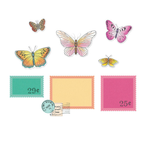 Sizzix - Stanzschablone & Stempelset "Postage Wings" Thinlits Craft Dies & Clear Stamps by by 49 & Market