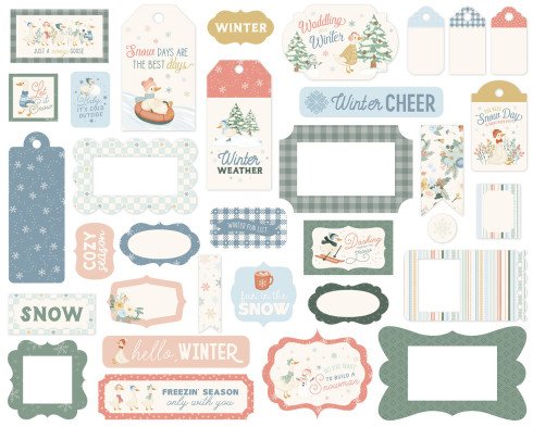 Preview: Carta Bella - Stanzteile & Anhänger "Silly Goose Winter" Ephemera Frames & Tags