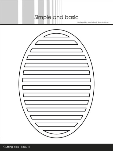 Preview: Simple and Basic - Stanzschablone A6 "Oval Horizontal Striped Panel" Dies