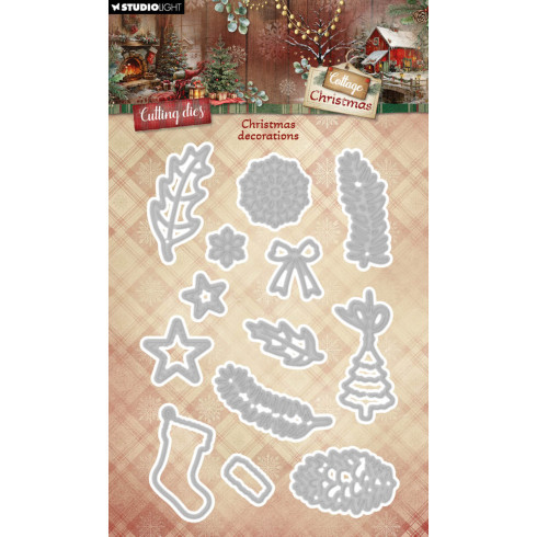 Studio Light - Stanzschablone "Christmas Decorations" Cottage Christmas Cutting Dies