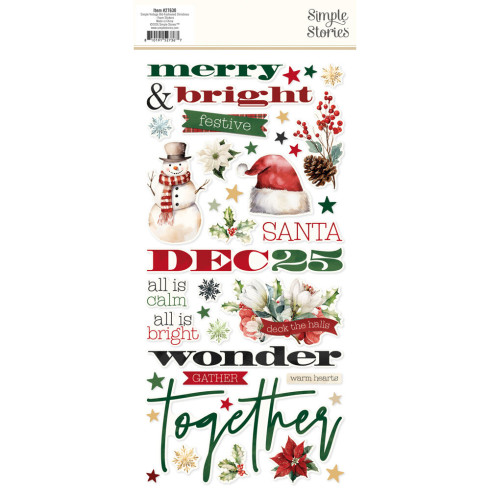 Preview: Simple Stories - Aufkleber "Simple Vintage Old-Fashioned Christmas" Foam Sticker