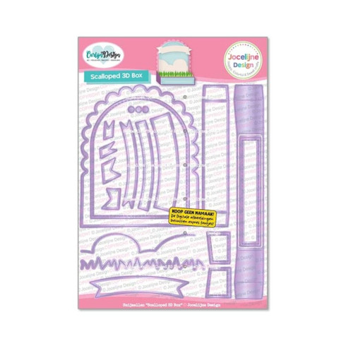 Preview: Carlijn Design - Stanzschablone "Scalloped 3D Box by Jocelijne Design" Dies